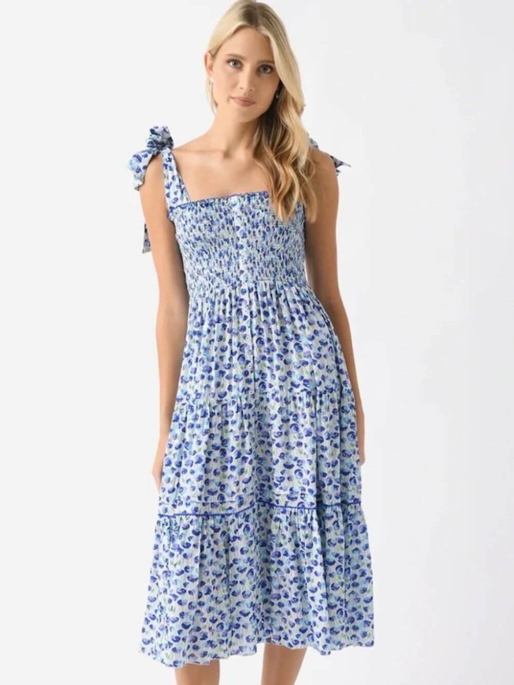 NWT Poupette St. Barth Womens Triny Floral Print Midi Dress